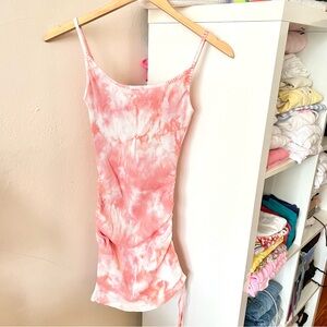 Princess Polly Pink Tie-Dye Rib Mini Dress w/ Side Tie